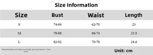Size chart showing bust, waist, and length measurements for V-neck lace camisole