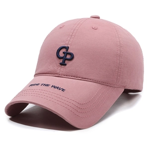 Casquette de baseball en coton rose classique avec logo brodé et détail Ride the Wave