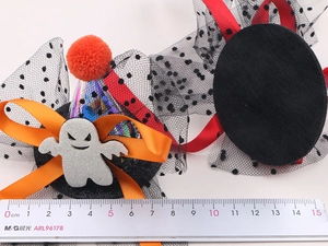 Halloween Kinder Geist Haarklammer Party Netzband Schleife Kostuem Zubehoer Dekor