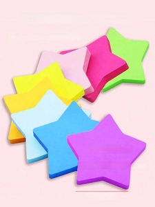 Notas adhesivas en forma de estrella, 8 colores brillantes, 30 hojas por bloc, 7cm