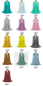 Matrix view of solid color mercerized cotton scarves in 13 vibrant color options