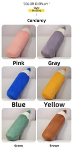 Detailed six-color corduroy texture display for pencil-shaped plush pillows