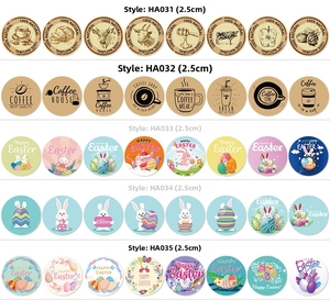 Detailed catalog of 2.5cm round floral Thank You and Easter theme sealing stickers