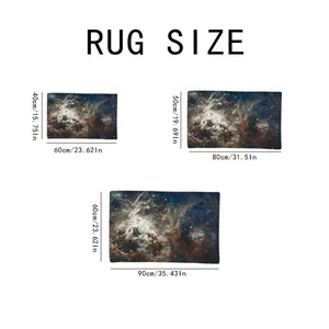 Size guide showing three dimensions for starry diatom mud absorbent non-slip bath mats