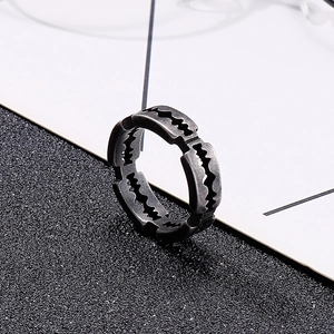 Men Razor Blade Ring 316L Stainless Steel Distressed Vintage Punk Rock Gothic Hip Hop Band Jewelry
