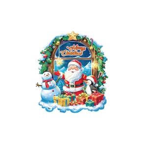 Stickers muraux de Père Noël et bonhomme de neige pour décoration de salon festif