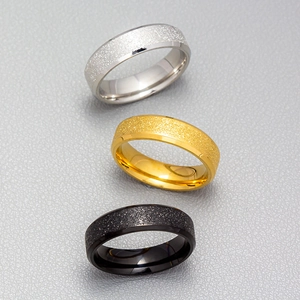 Frosted Stainless Steel Ring Sandblasted Matte High Polished Edge Simple Fashion Band Jewelry Men Women