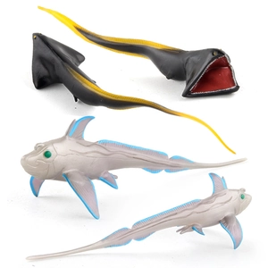 Deep sea gulper eel and chimaera realistic marine life animal model toy set for display