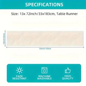 Linen gingerbread table runner 13x72 inches with fade resistant and washable details