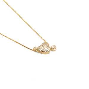 Heart Pendant Necklace Arrow Through Heart Copper Gold Plated Zircon Rhinestone Box Chain Elegant Romantic Gift For Women
