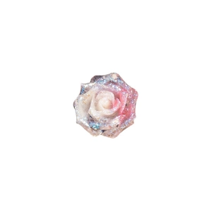Pink gradient resin rose stud earrings with glitter finish on titanium steel base