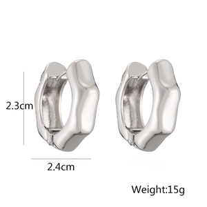 Orecchini a cerchio in argento con dimensioni 2,3 cm x 2,4 cm e peso di 15 grammi