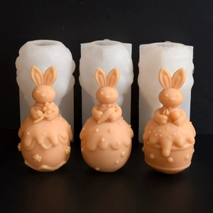 Easter bunny egg silicone molds set for DIY scented candles and plaster crafts