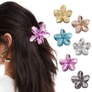Pince À Cheveux Fleur En Métal Forme De Plumeria Alliage Galvanisé Élégant Accessoire De Coiffure Pour Femmes