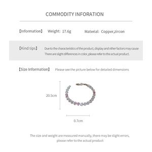 Guide des tailles du bracelet en argent orné de zircons roses et blancs en cœur