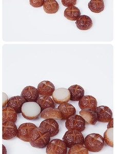 Macro shot of 1.3cm miniature mushroom models with realistic resin texture for DIY crafts