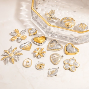 Stainless Steel Pendant Charms Two Tone Gold Silver Color Waterproof Hypoallergenic DIY Jewelry Making Accessories Women