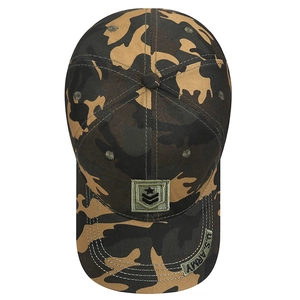 Tactical camouflage baseball cap with U.S. Army embroidery and star patch details