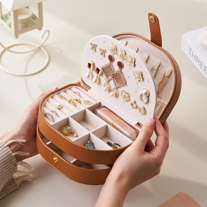 Jewelry Box Multi Layer PU Leather Portable Waterproof Storage Organizer For Rings Earrings Necklaces Travel Case