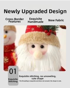 Detail showing plush red velvet fabric with white faux fur trim and gold snowflake embroidery