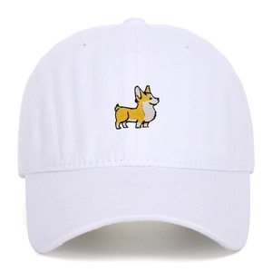 Japanese Style Cute Corgi Dog Embroidery Baseball Cap For Women Men Washed Cotton Casual Adjustable Sun Hat Outdoor Cap