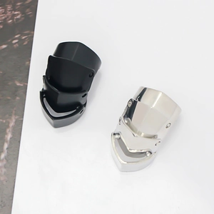 Detail of jointed armor rings in black and silver with a gothic punk hinged structure