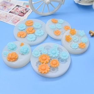 Flower Silicone Molds Daisy Rose Sunflower Shapes For DIY Epoxy Resin Fondant Cake Decoration Handmade Soap Crafting
