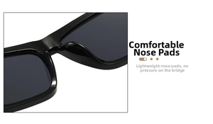 Detail of comfortable integrated nose pads on black retro cat eye sunglasses