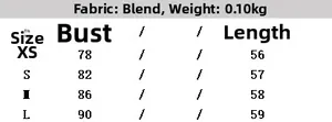 Size guide for satin lace top and skirt set showing XS to L measurements and fabric weight