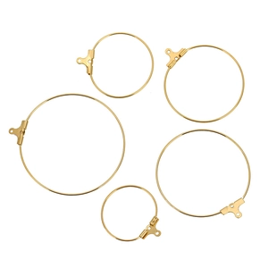 Round Hoop Earring Findings Stainless Steel DIY Jewelry Making Components Circular Vacuum Plated Polish Accessories