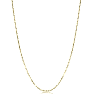 Handgemaakte vergulde metalen ketting met kleine schakels op een witte achtergrond