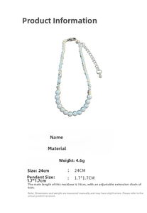 Detail showing broken silver pearl bracelet dimensions with 18+6cm adjustable chain length
