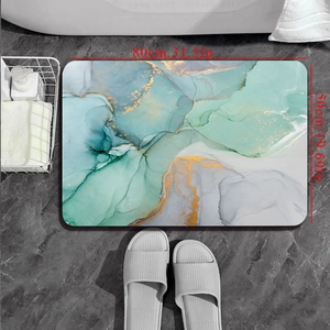 Tappeto bagno assorbente marmo turchese e oro, 80x50cm antiscivolo per doccia e bagno