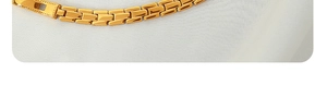 Details polierter Armbandglieder aus goldenem Titanstahl mit spiegelglattem Finish