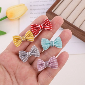 Mini Striped Fabric Bows DIY Craft Decorative Ribbon Bowknots For Doll Accessories And Apparel Sewing Embellishments