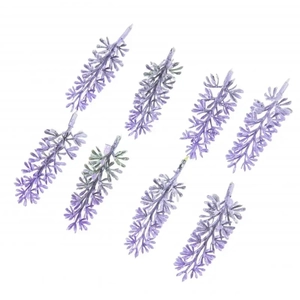 Artificial purple lavender flowers with green stems for Christmas decoration, 8 pieces