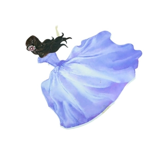 Elegant butterfly lady cake topper with gold foil accents for party decoration