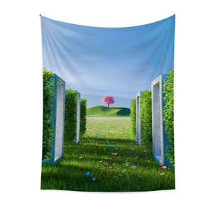 Bohemian surreal garden landscape wall tapestry for home decor and room backgrounds