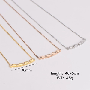 Collana con Pendente a Esagono in Acciaio Inossidabile Minimalista per Donna Oro Argento Oro Rosa Galvanica Strass Catena Clavicola Gioielli