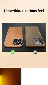 Detail comparison of ultra-thin luxurious leather textures for iPhone 13 cases