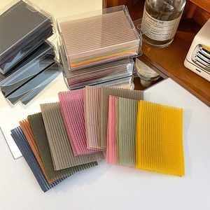 Set of 10 colorful nylon hair pad stickers in Morandi tones for bangs and loose hair