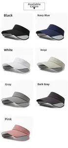 Detail view of seven color options for sun hats with retractable side brim shields