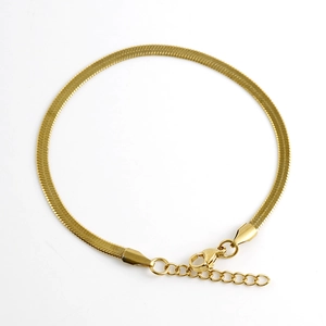 Minimalistisches vergoldetes Edelstahl-Klingenkettenglied-Armband mit Karabinerverschluss