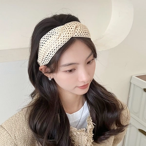 Serre-Tête Tressé Bandeau Bohème Nœud Large Cerceau Cheveux Vintage Design Croisé Accessoire Quotidien Pour Femmes