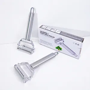 Julienne Peeler Stainless Steel Dual Blade Vegetable Shredder Fruit Slicing Multi-Functional Kitchen Tool With Hanging Hole