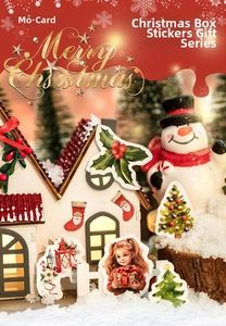 Détails d'autocollants de Noël avec Père Noël et sapins pour la décoration festive