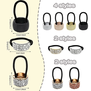 Detailed size measurement of sparkling crystal ponytail clips and hair cuff styles