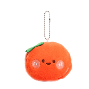 Cute plush orange keychain for bags with vibrant colors and soft embroidered details
