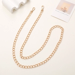 Polished gold metal chain strap with lobster clasps for DIY handbags and phone cases