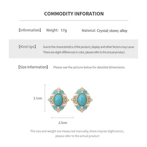Guide des tailles pour boucles d'oreilles vintage de 3,1 cm sur 2,5 cm et poids 17g
